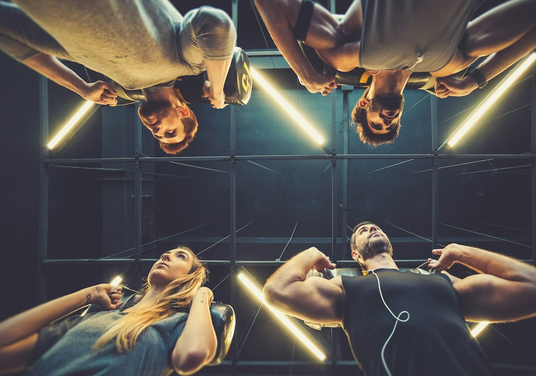group of colleagues exercising